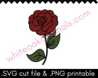 Rose SVG cut file & PNG printable