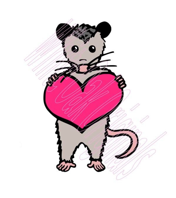 Download Woodland Animal Valentine's Day Opossum svg cut file & jpg ...