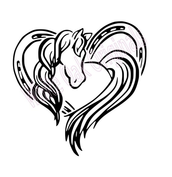 Download Horse Horseshoe Heart svg | Etsy