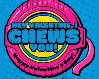 Te mastico - Tarjeta de San Valentín / Diseño de cinta de burbujas