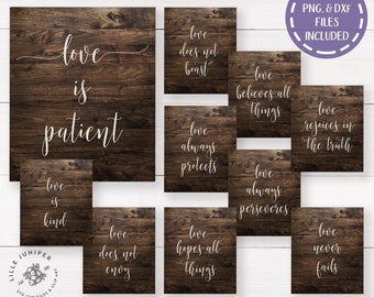 1 Corinthians 13 svg, Wedding SVG Bundle, Farmhouse Wedding svg, Love is Patient svg, Love is Kind svg, Commercial Use, Digital Files