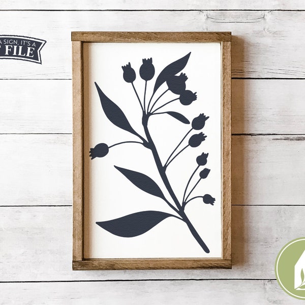 Botanical SVG Files, Farmhouse Cut Files, Flower svg, Commercial Use, Digital Cutting Files