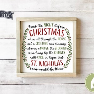 SVG FILES, 'Twas the night before Christmas svg, Farmhouse Cutting Files, Rustic Christmas svg, Commercial Use, Instant Download