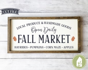 Fall Market SVG Files, Fall Sign svg, Autumn svg, SVGs for Signs, Cut File Cricut, Silhouette, Commercial Use, Digital Cut Files