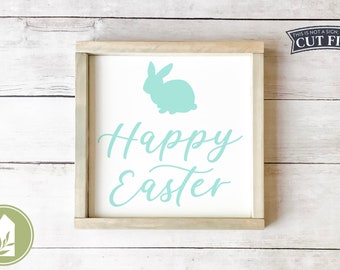 Happy Easter SVG, Easter Bunny Sign SVG, Rabbit svg, Easter svg, SVG for Signs, Farmhouse svg ,Commercial Use, Digital Cut Files