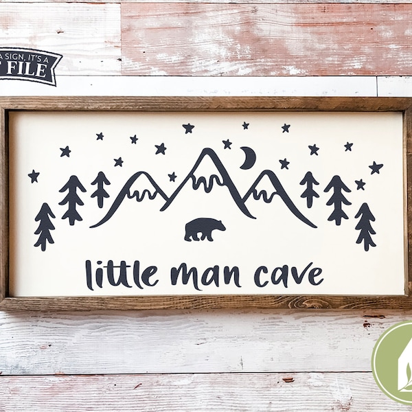 SVG Files, Little Man Cave SVG, Boys Sign svg, SVGs for Signs, Boy's Room svg, Nursery svg, Cutting Files, Commercial Use, Digital Files