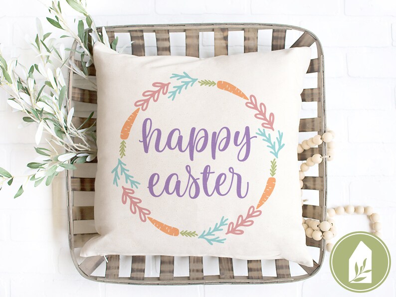 Download Happy Easter svg Carrot svg Spring Wreath svg Farmhouse | Etsy
