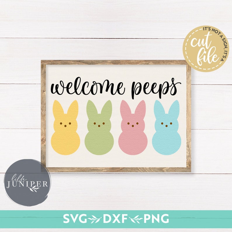 Download Welcome Peeps svg Easter svg Farmhouse Spring svg Cutting | Etsy