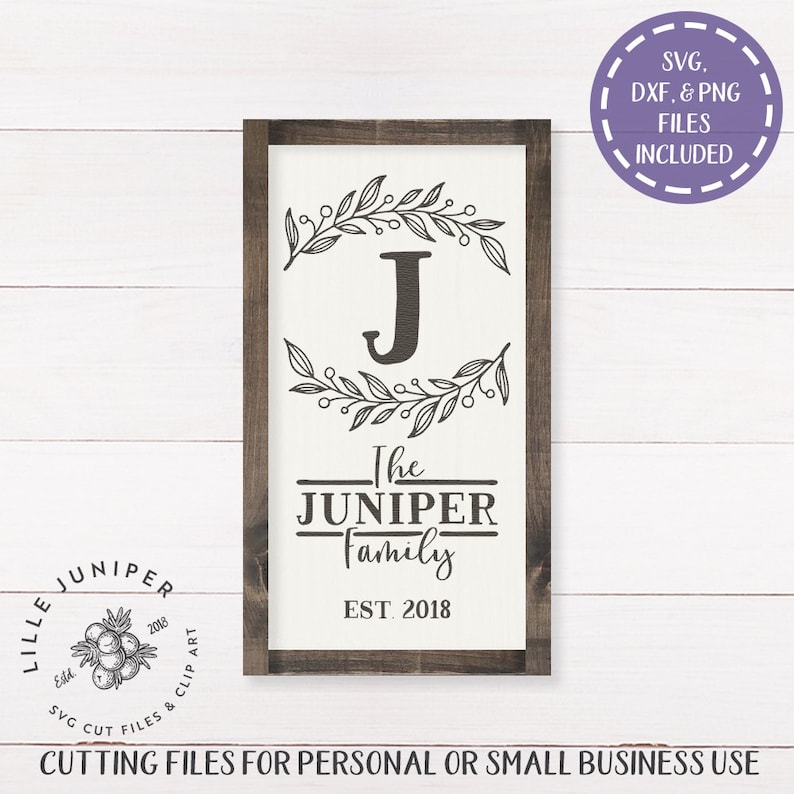Download Family Name svg Monogram SVG Last Name svg Farmhouse Sign | Etsy