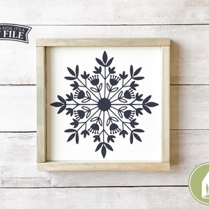 SVG Files, Scandinavian Snowflake svg, Farmhouse Christmas, Hygge svg ,Commercial Use, Digital File