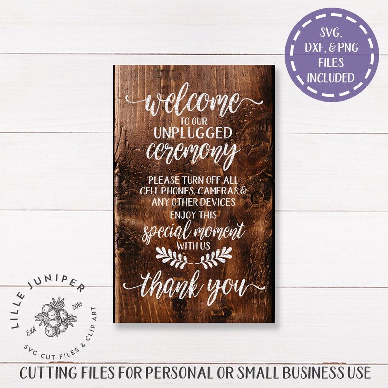 Free Free 263 Unplugged Wedding Sign Svg SVG PNG EPS DXF File