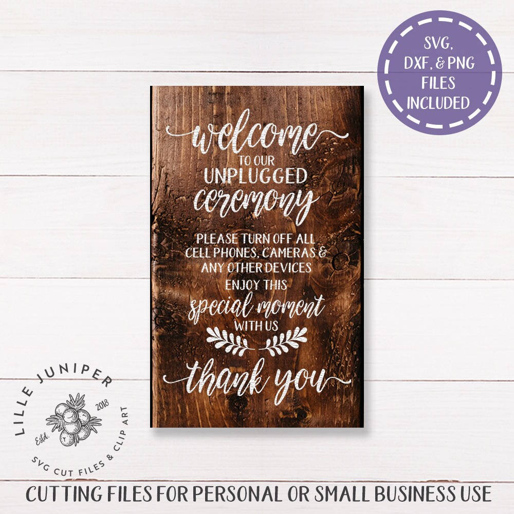 Free Free 314 Unplugged Wedding Sign Svg SVG PNG EPS DXF File