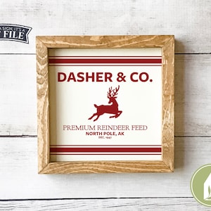 ARCHIVOS SVG, Dasher & Co, Alimentación para renos, saco de granos, Navidad en la granja, Uso comercial, Descarga instantánea