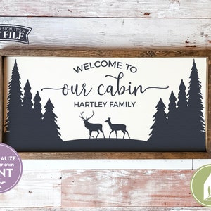 SVG FILES, Welcome To Our Cabin svg, Last Name svg, Deer svg, Hunting svg, Outdoors svg, Autumn svg, Commercial Use, Instant Download