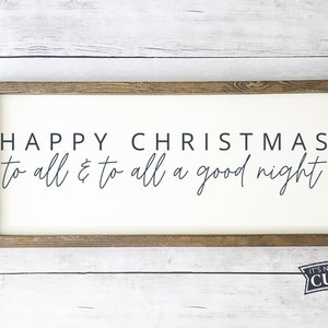 Prettige kerstdagen aan iedereen een welterusten SVG, kerstmis SVG, houten bord SVG, commercieel gebruik, digitale snijbestanden