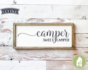 Camper Sweet Camper svg, Camping svg, Outdoors svg, RV svg, Motorhome svg, 5th Wheel svg, Summer svg, Travel, Commercial Use, Digital File