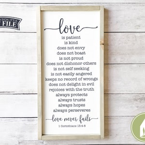 SVG-bestanden, Love Never Fails-svg, christelijke svg, 1 Korinthiërs 13 svg, liefde is geduldig svg, commercieel gebruik, Instant Download