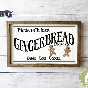 SVG Files, Gingerbread Baking Co SVG, Christmas svg ,SVGs for Signs Cutting Files, Cricut, Silhouette, Commercial Use, Digital File