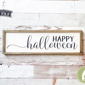 Happy Halloween svg, gesneden bestanden, rustieke svg, herfst svg, boerderij teken svg, houten bord svg, commercieel gebruik, digitaal bestand