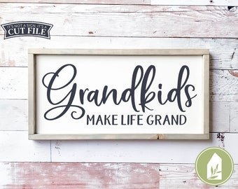 Grandkids Make Life Grand svg, Grandmother svg, Farmhouse svg, Home svg, Family svg, Rustic svg, Mother's Day svg, Commercial Use