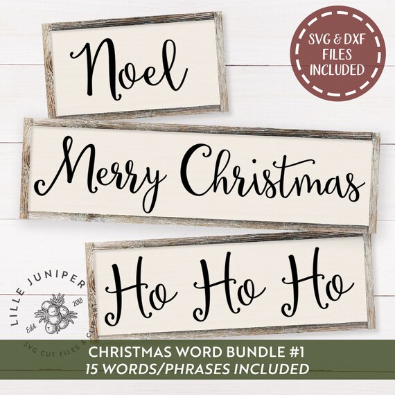 Christmas Word Svg Bundle 1 Christmas Sign Svg Holidays Etsy