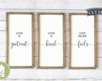 Love Never Fails SVG, Love is Kind SVG, Love is Patient SVG, Christian svg, Commercial Use, Digital Cut Files