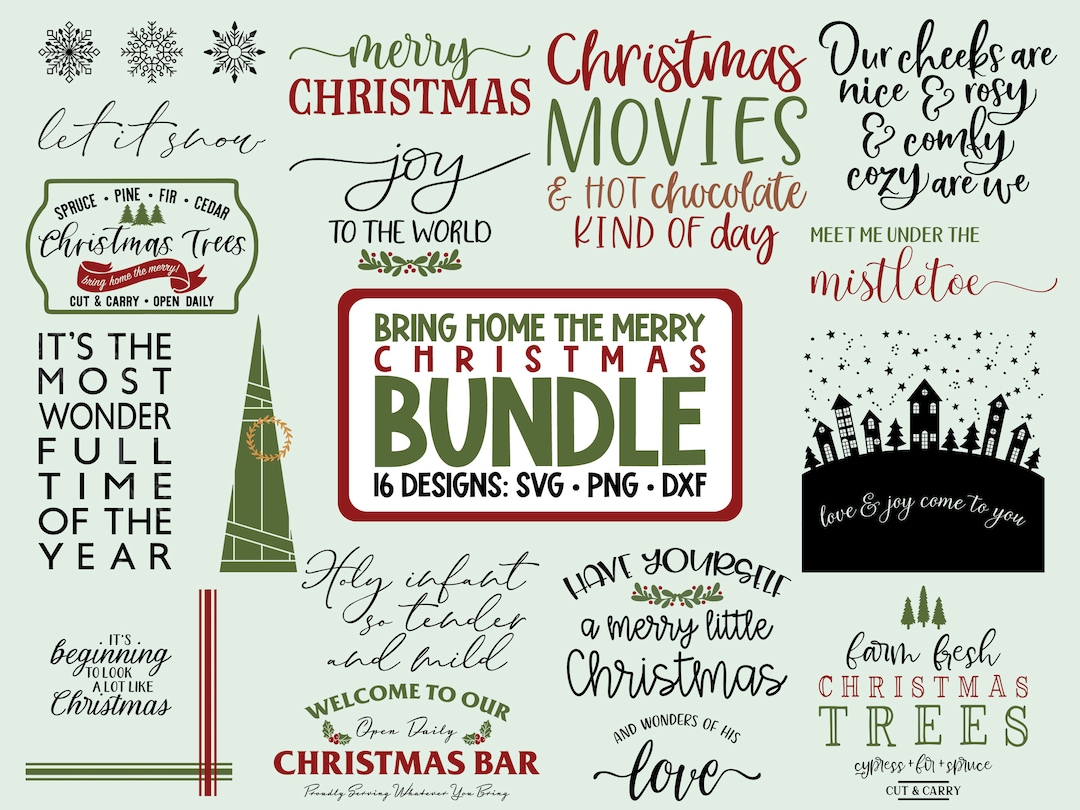 Christmas Sign SVG Bundle, Christmas SVG Bundle, Christmas Sign Designs