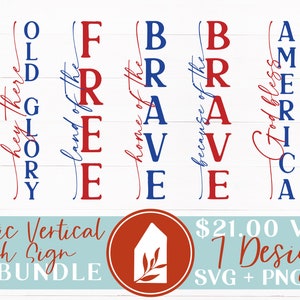 Patriotic Porch Sign SVG Bundle, July 4 SVG Bundle, Front Porch Sign Designs, SVG Bundles, Digital Cut Files