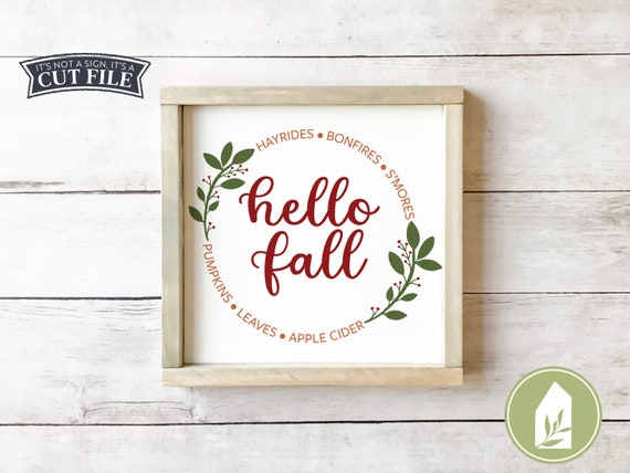 Svg Files Hello Fall Svg Fall Sign Svg Autumn Svg Pumpkins Etsy