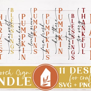 Paquete SVG de letrero de porche de otoño, paquete SVG de otoño, bienvenida de otoño, diseños de letreros de otoño, paquetes SVG, archivos de corte digital