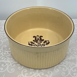 Pfaltzgraff Ceramic Bowl Brown Floral Design