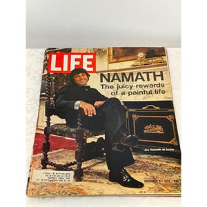 Vintage Life Magazine November 3 1972 Issue Featuring Joe Namath At Home