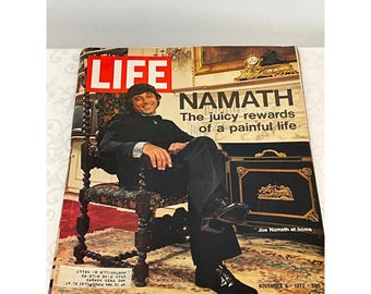 Vintage Life Magazine November 3 1972 Issue Featuring Joe Namath At Home