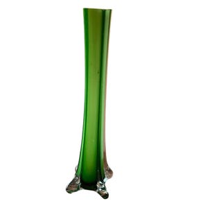 MCM retro groen-witte vaas 11 3/4" hoog