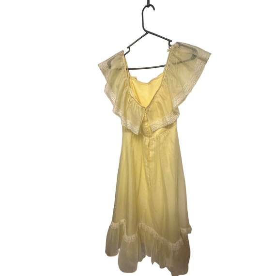 Lorrie Deb Vintage Yellow Long Dress Ruffles Size… - image 2