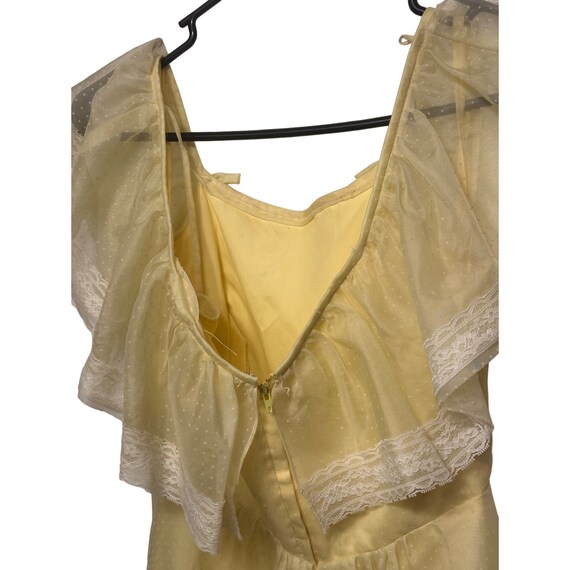 Lorrie Deb Vintage Yellow Long Dress Ruffles Size… - image 3