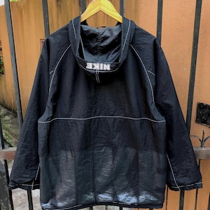Vintage 90s NIKE Big Spellout Hoodie Windbreaker Jacket L Size