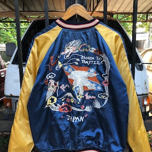 Rare Vintage Born to Battle Reversible Sukajan Souvenir Jacket L Size