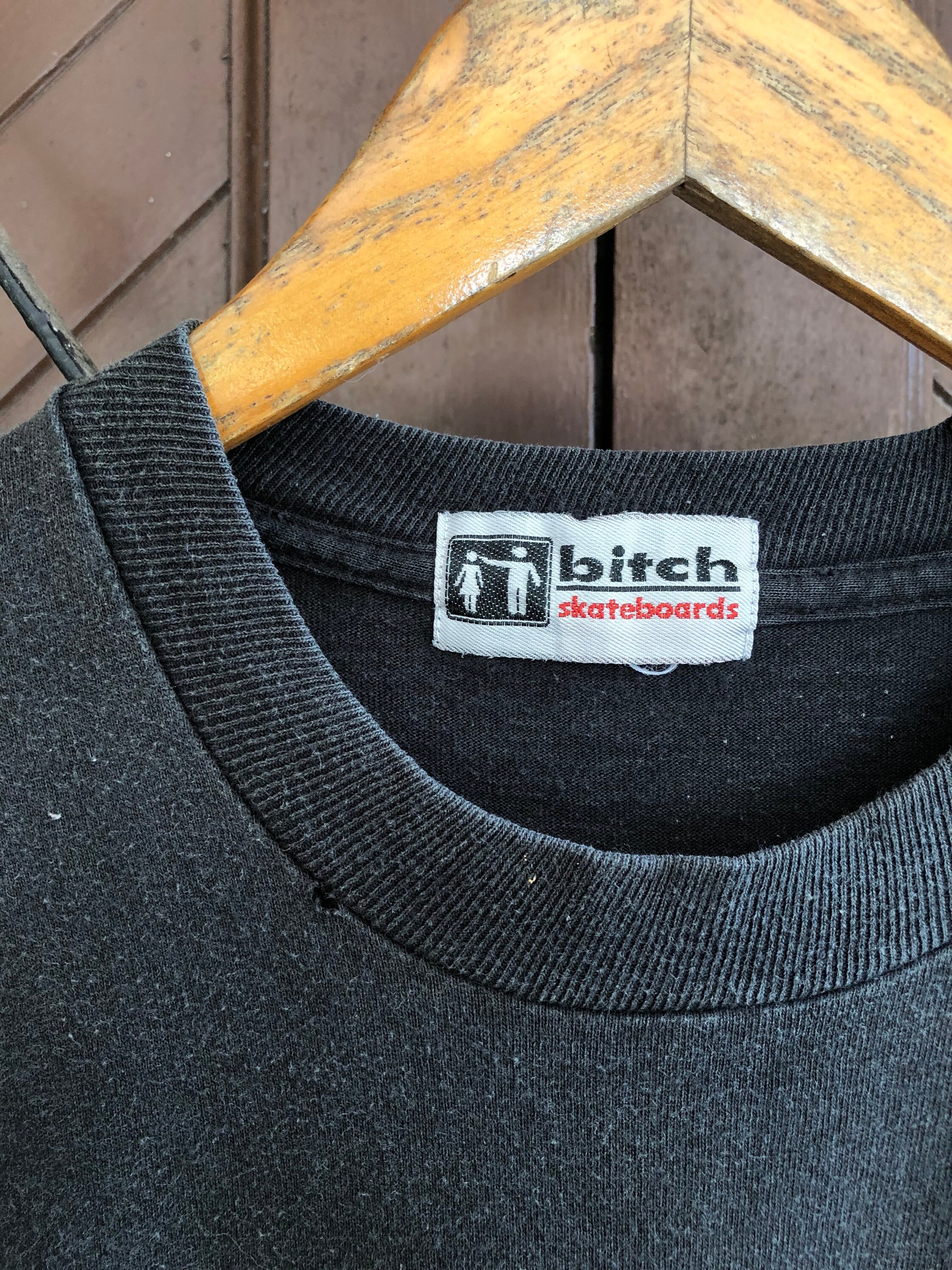 Vintage 90s Distressed BITCH Skateboard Tee L Size - Etsy