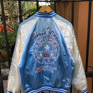 Rare Sukajan Souvenir Jacket Shoot One A Little Angel LA California Medium Size
