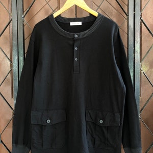 ヴィンテージ Y’s for men シャツ ヨウジヤマモト ダブルポケット ボタンネック スウェットシャツ Lサイズ
