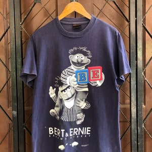 Camiseta vintage de Barrio Sésamo de Bert y Ernie, años 90, talla mediana