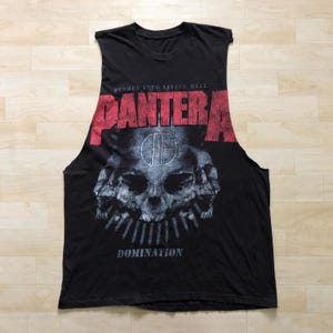 Pantera Heavy Metal Band Domination -  Pushed Into Living Hell Sleeveless Shirt Size L