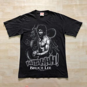 Vintage Bruce Lee Trademark &#39;Watahhh!!&#39; TShirt Medium Size