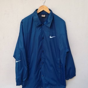 Vintage 90s NIKE Small Logo Button Jacket Windbreaker Medium Size