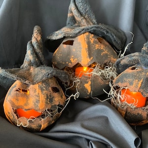 Three Set Primitive Pumpkin Sitters image 1