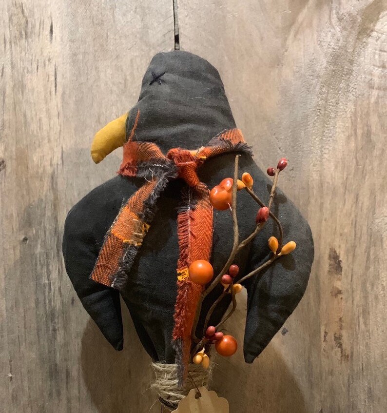 Primitive Old Crow Shelf Sitter Etsy