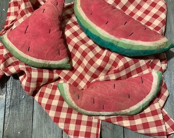 Primitive Grungy Watermelon Slices Tuck/ Bowl Filler