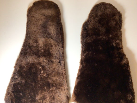 Men's Sheared Beaver fur & Hide mittens Winter Gl… - image 1