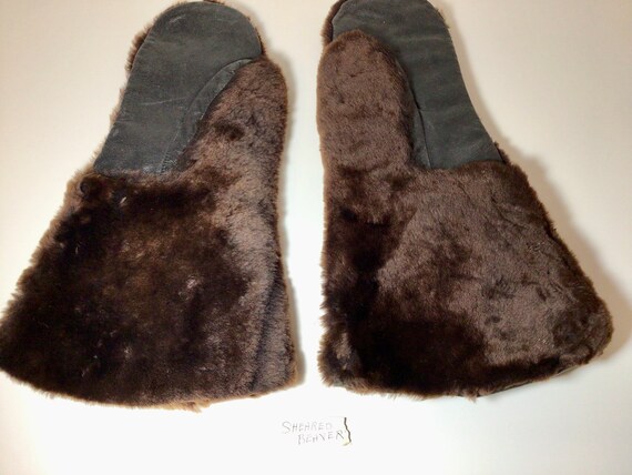 Men's Sheared Beaver fur & Hide mittens Winter Gl… - image 3
